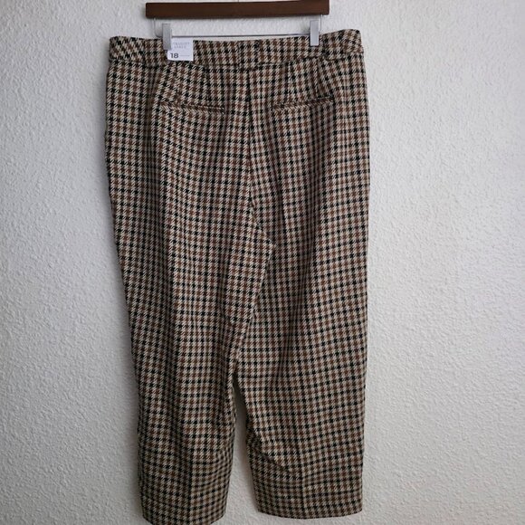 Lane Bryant Modern Straight Ankle Pants in Brown Plaid Women's Size 18 NWT - Picture 7 of 7